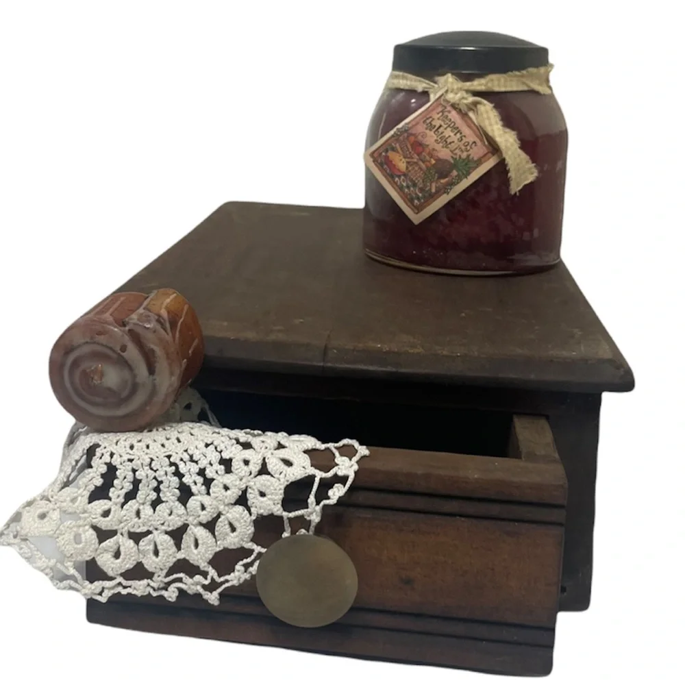 Vintage 1800’s Wood Box Drawer Antique Primitive Rustic French Cottage Farmhouse - Picture 11 of 11